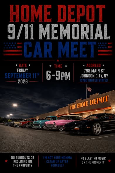 Home Depot 9/11 Memorial Car Meet flyer