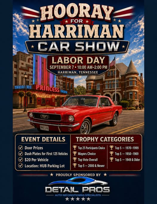 Hooray for Harriman Car Show flyer