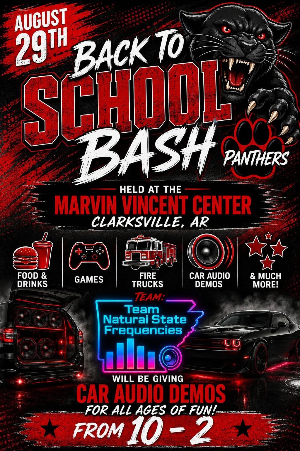 Back to School Bash Panthers flyer