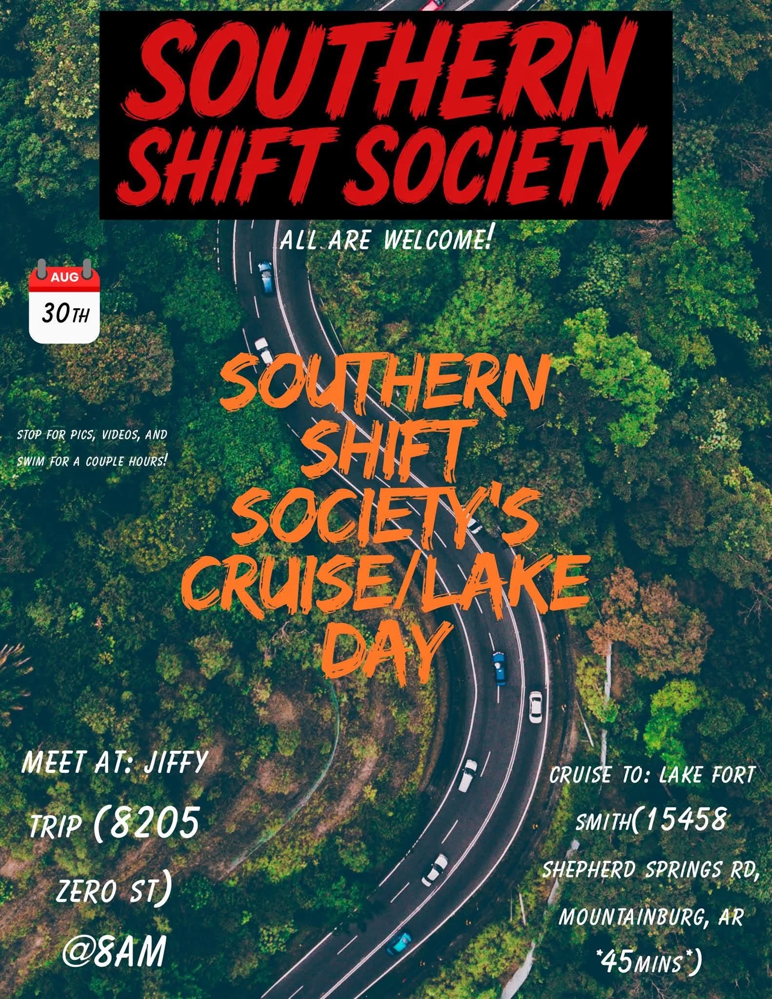 Southern Shift Society's Cruise/Lake Day flyer