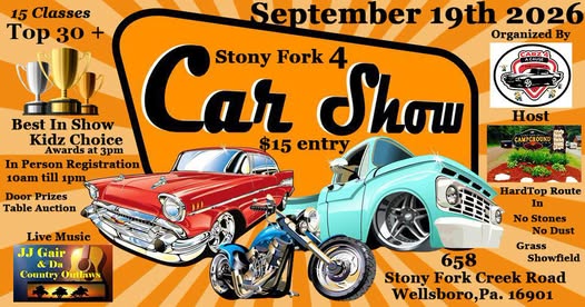Stony Fork 4 Car Show flyer