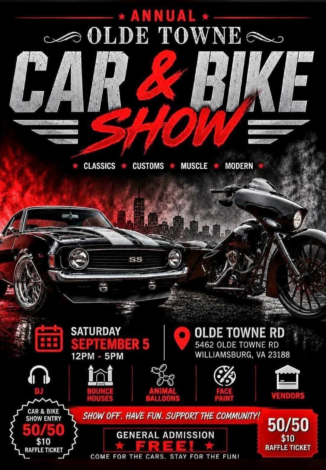 Annual Olde Towne Car & Bike Show flyer