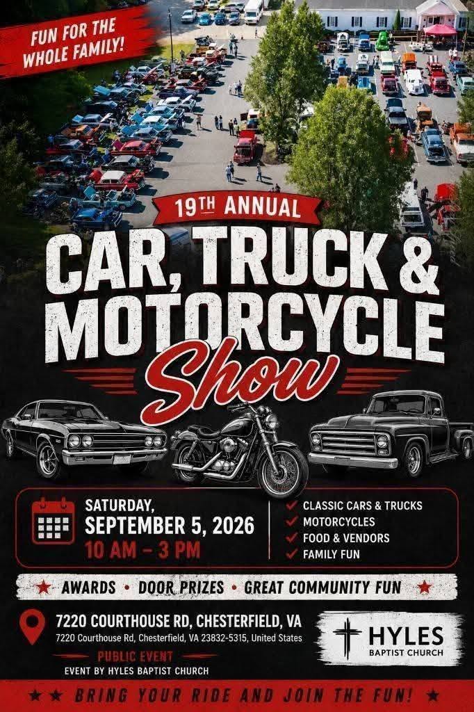 19th Annual Car, Truck & Motorcycle Show flyer