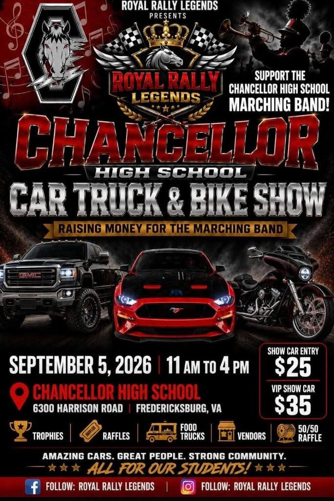Chancellor High School Car Truck & Bike Show flyer