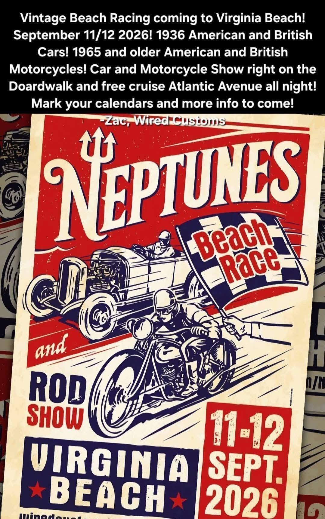 Neptunes Beach Race and Rod Show flyer