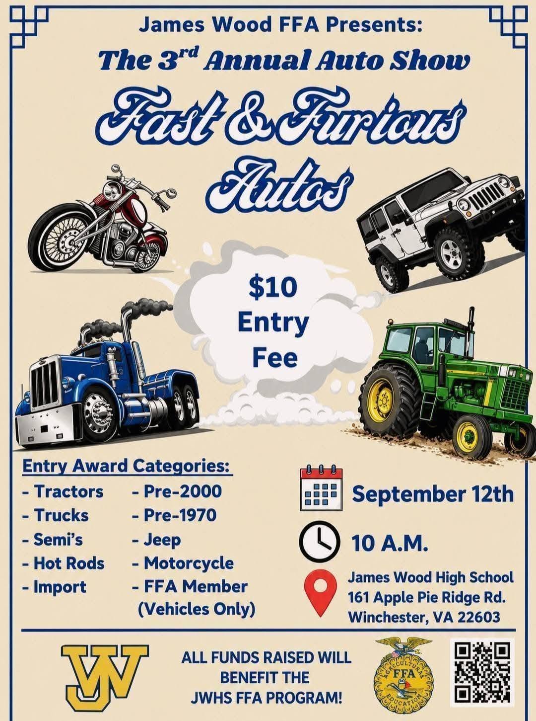 The 3rd Annual Auto Show - Fast & Furious Autos flyer