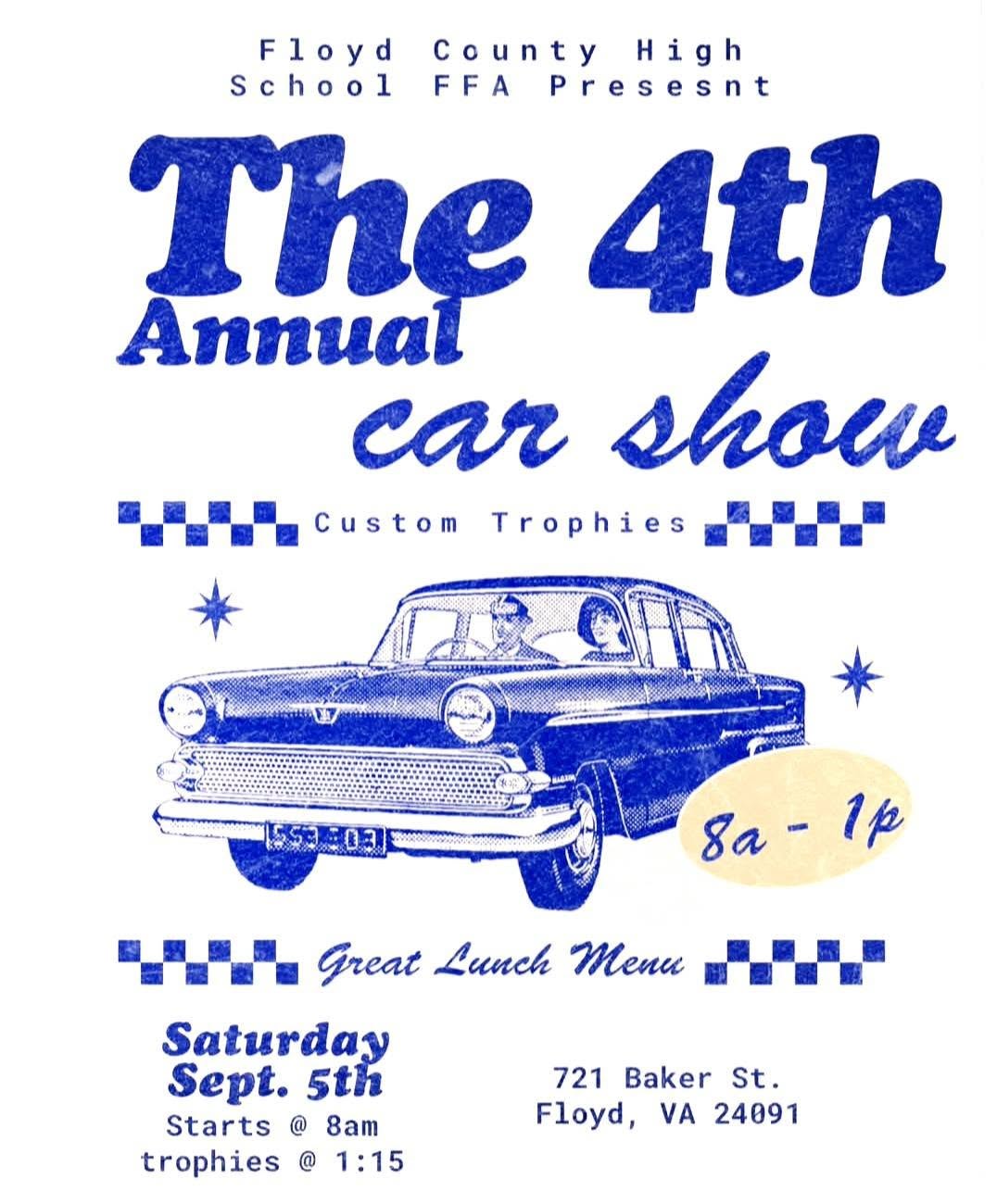 The 4th Annual Car Show flyer