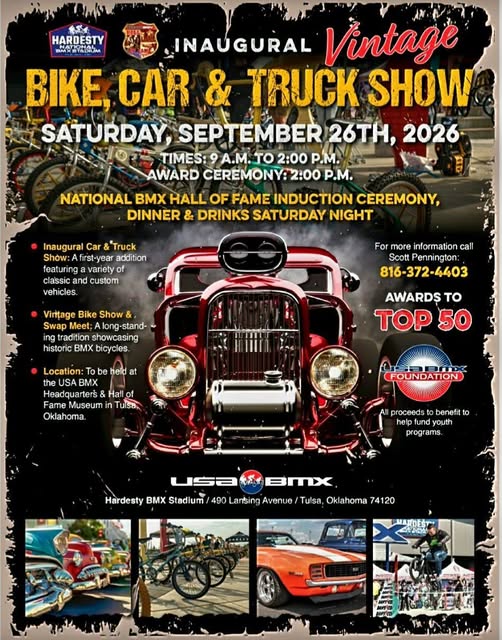 Inaugural Vintage Bike, Car & Truck Show flyer