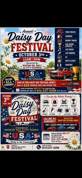 Annual Daisy Day Festival flyer
