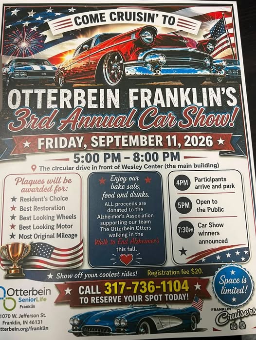 Otterbein Franklin's 3rd Annual Car Show flyer