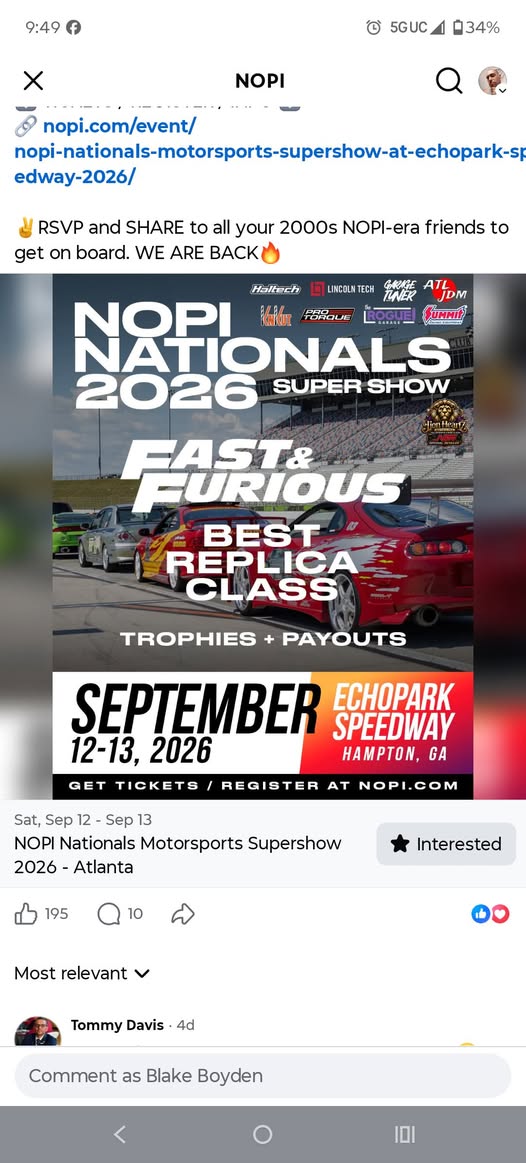NOPI Nationals Motorsports Supershow 2026 - Atlanta flyer