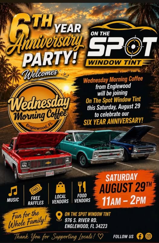 On The Spot Window Tint 6th Year Anniversary Party flyer