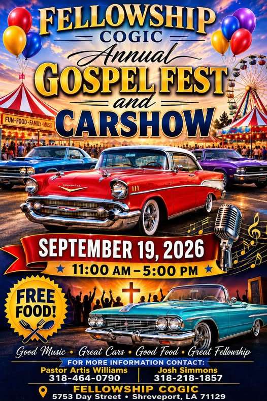 Fellowship COGIC Annual Gospel Fest and Carshow flyer