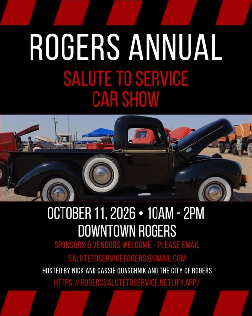 Flyer for Rogers Annual Salute to Service Car Show