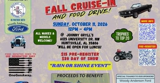 Flyer for Fall Cruise-In and Food Drive