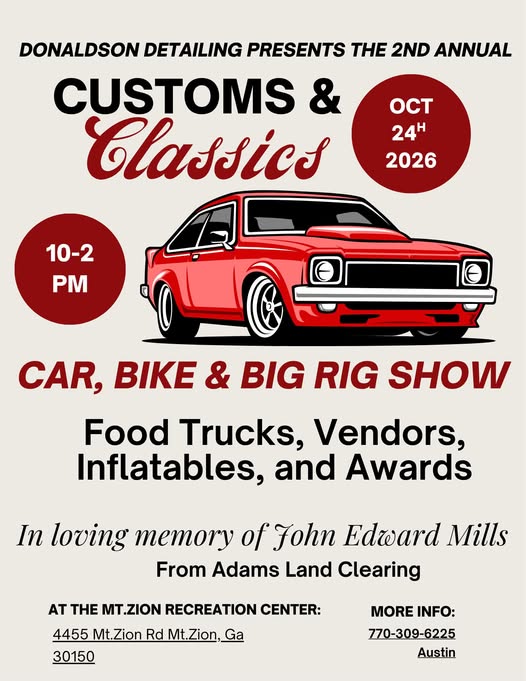 Flyer for Customs & Classics Car, Bike & Big Rig Show