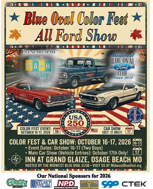 Flyer for Blue Oval Color Fest All Ford Show