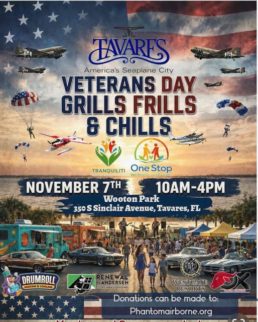 Flyer for Veterans Day Grills Frills & Chills