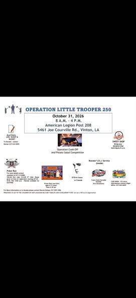 Flyer for Operation Little Trooper 250