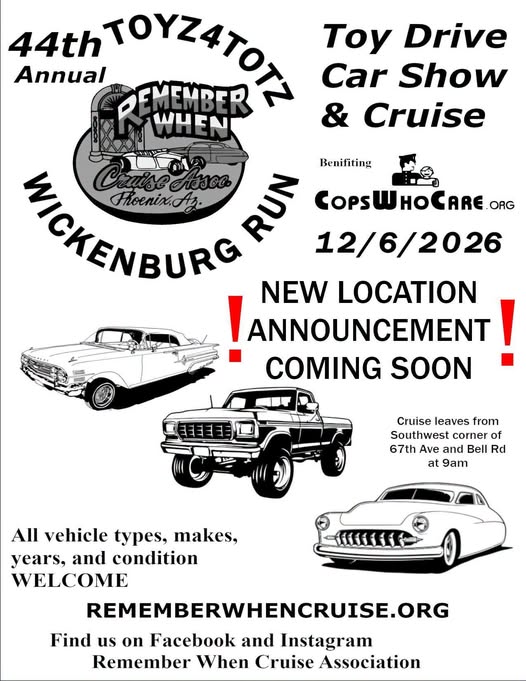 Flyer for 44th Annual TOYZ4TOYZ Toy Drive Car Show & Cruise