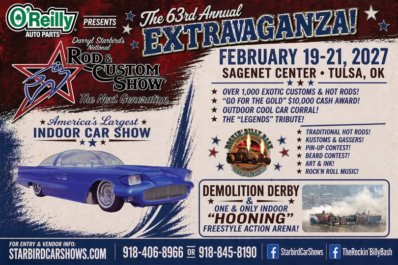 Flyer for The 63rd Annual Extravaganza! Darryl Starbirds Rod & Custom Show