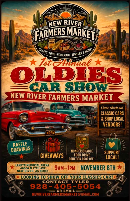 Flyer for 1st Annual Oldies Car Show