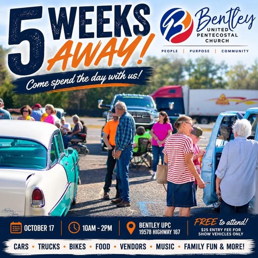 Flyer for 5 Weeks Away - Bentley UPC Car Show