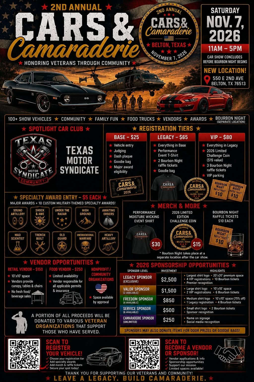 Flyer for 2nd Annual Cars & Camaraderie