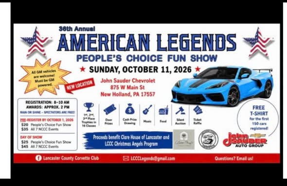 Flyer for 38th Annual American Legends People's Choice Fun Show