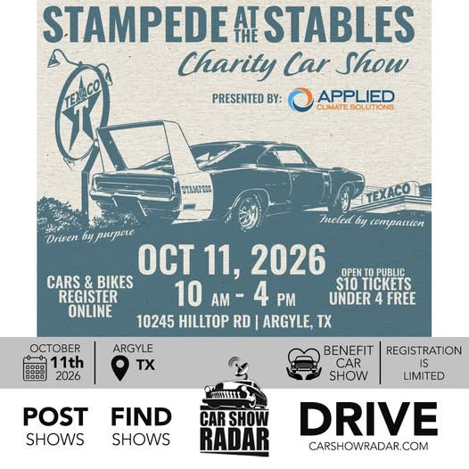 Flyer for Stampede at the Stables Charity Car Show