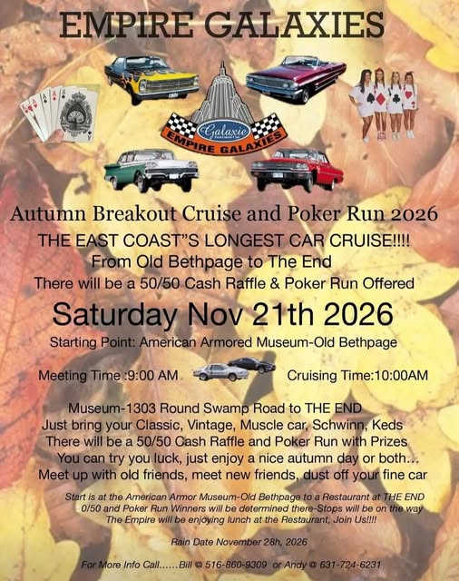 Flyer for Empire Galaxies Autumn Breakout Cruise and Poker Run 2026