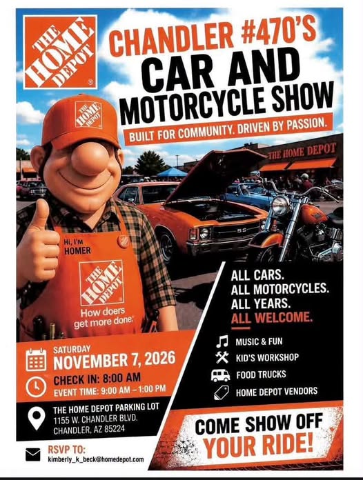 Flyer for Chandler #470's Car and Motorcycle Show