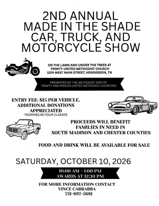 Flyer for 2nd Annual Made in the Shade Car, Truck, and Motorcycle Show