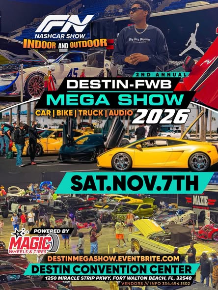 Flyer for 2nd Annual Destin-FWB Mega Show