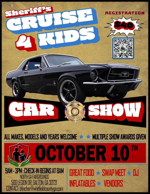 Flyer for Sheriff's Cruise 4 Kids Car Show