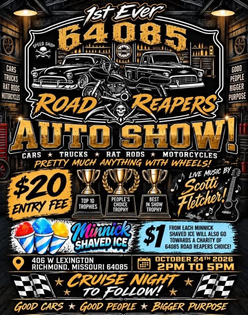 Flyer for 1st Ever 64085 Road Reapers Auto Show