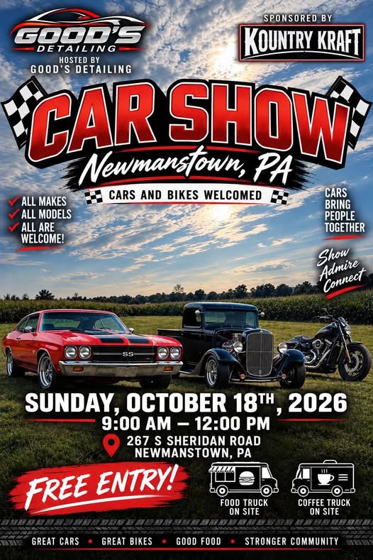 Flyer for Good's Detailing Car Show