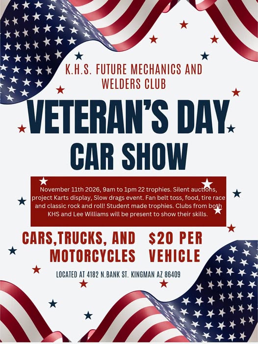 Flyer for K.H.S. Future Mechanics and Welders Club Veteran's Day Car Show