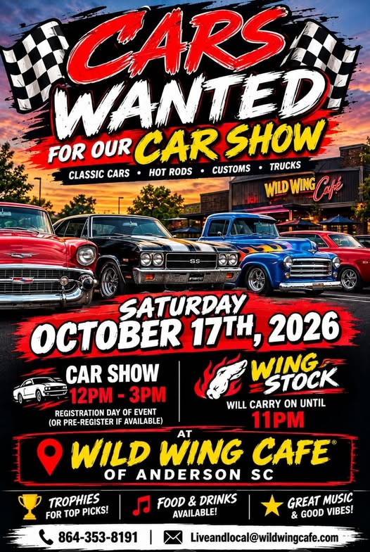 Flyer for Cars Wanted For Our Car Show