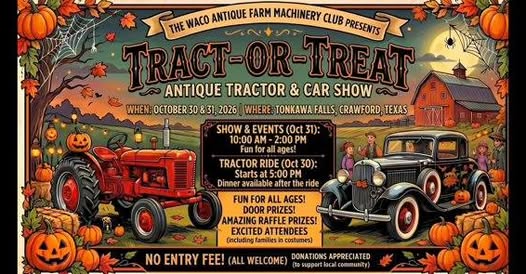 Flyer for TRACT-OR-TREAT Antique Tractor & Car Show
