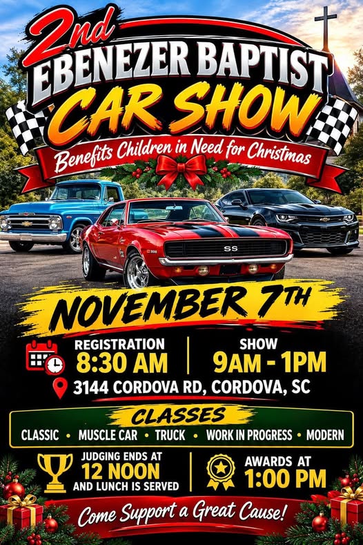 Flyer for 2nd Ebenezer Baptist Car Show