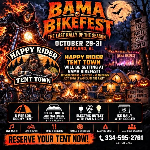 Flyer for BAMA BIKEFEST - THE LAST RALLY OF THE SEASON