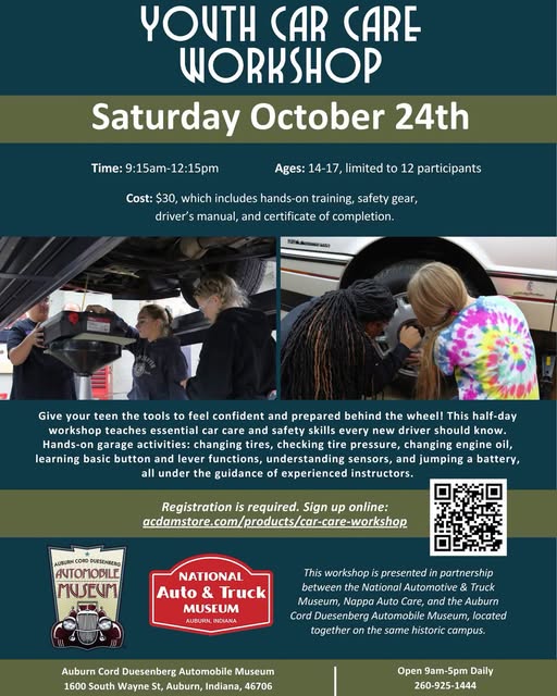 Flyer for Youth Car Care Workshop