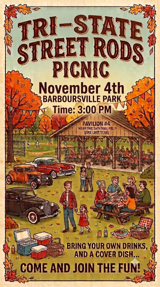 Flyer for Tri-State Street Rods Picnic