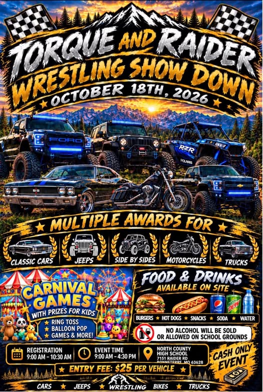 Flyer for Torque and Raider Wrestling Show Down