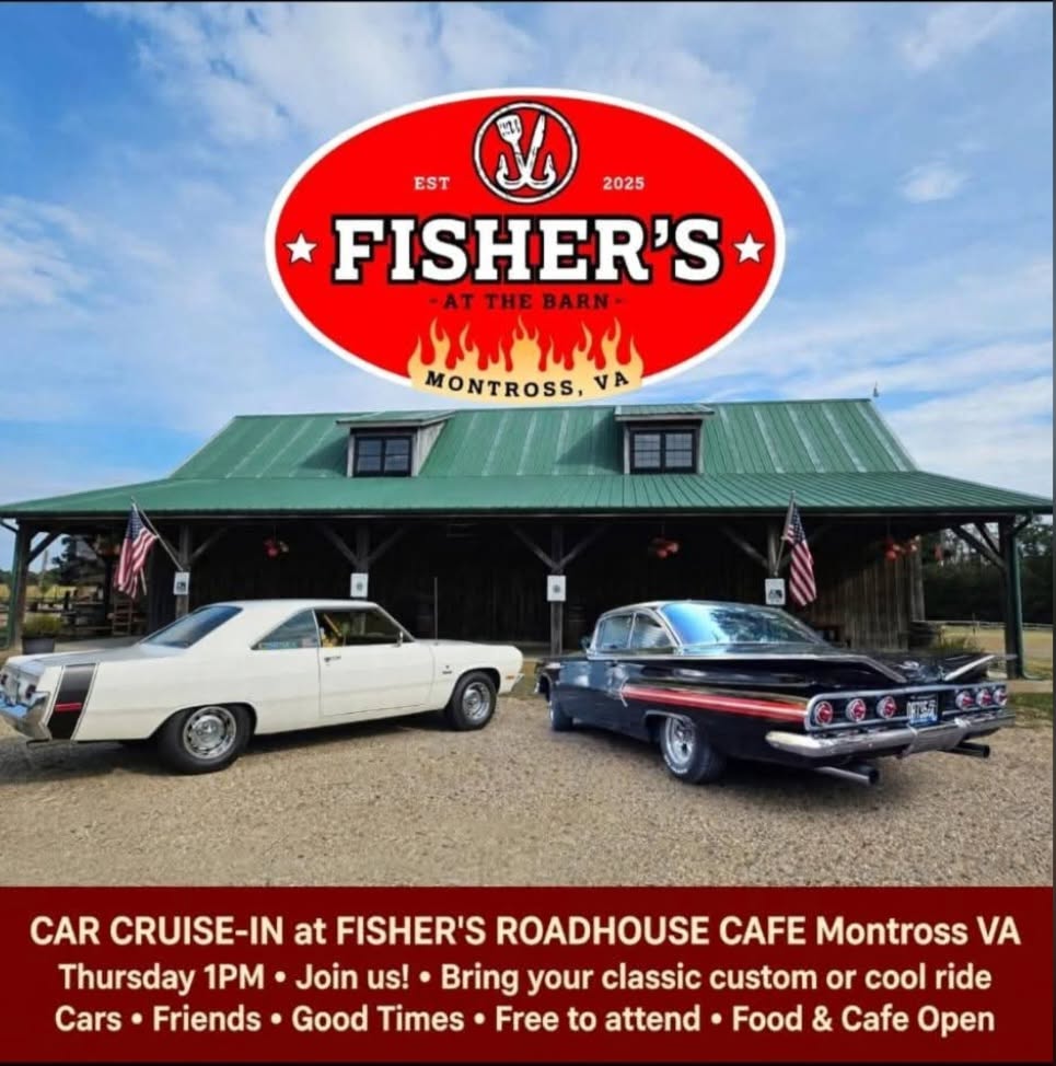 Flyer for Car Cruise-In at Fisher's Roadhouse Cafe
