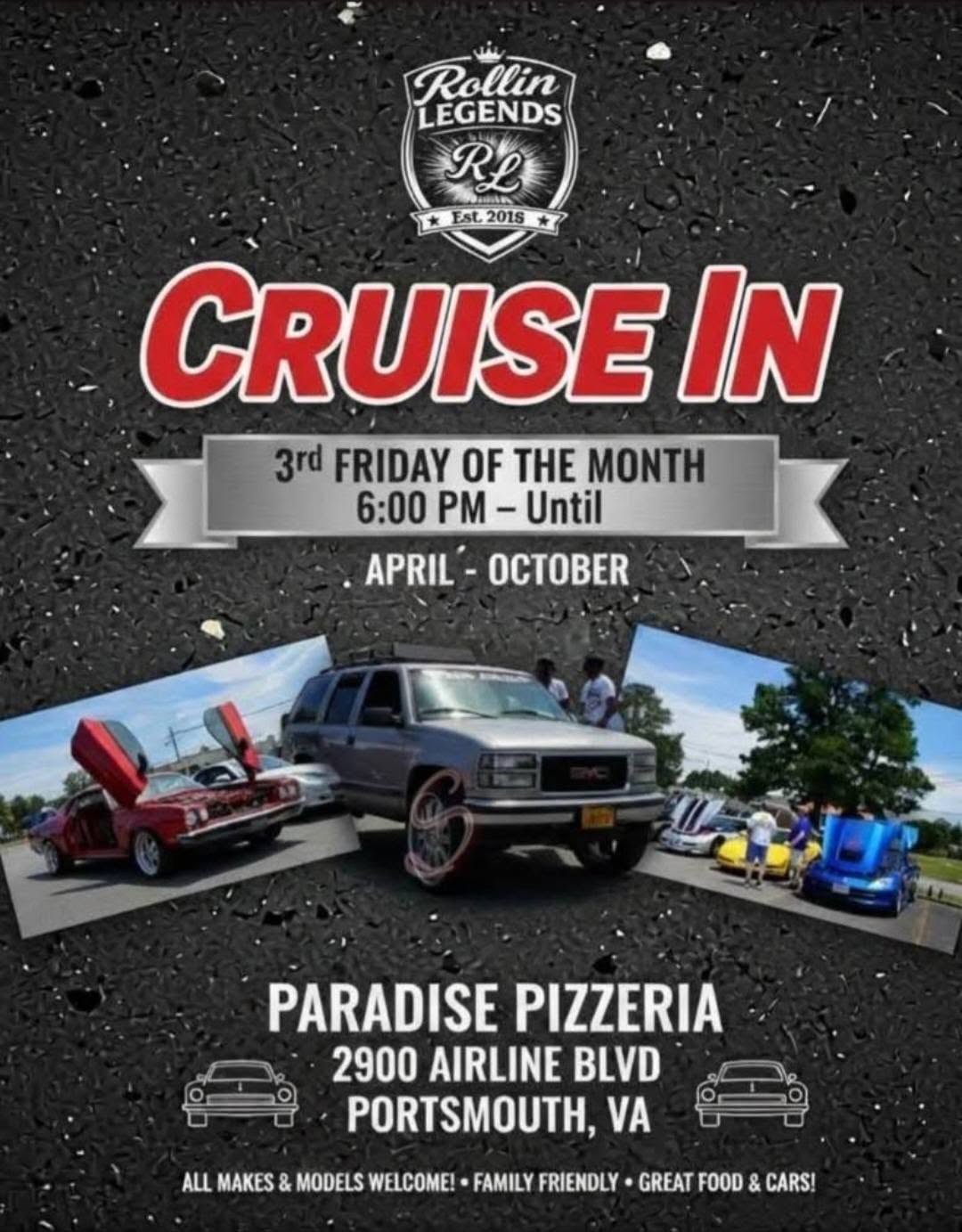Flyer for Rollin Legends Cruise In