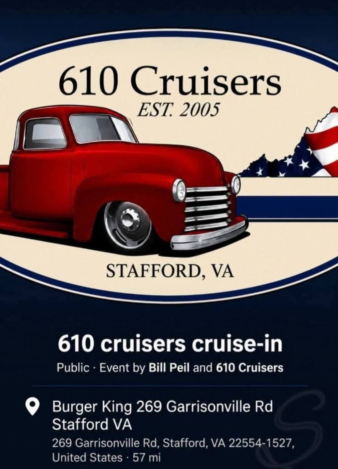 Flyer for 610 cruisers cruise-in