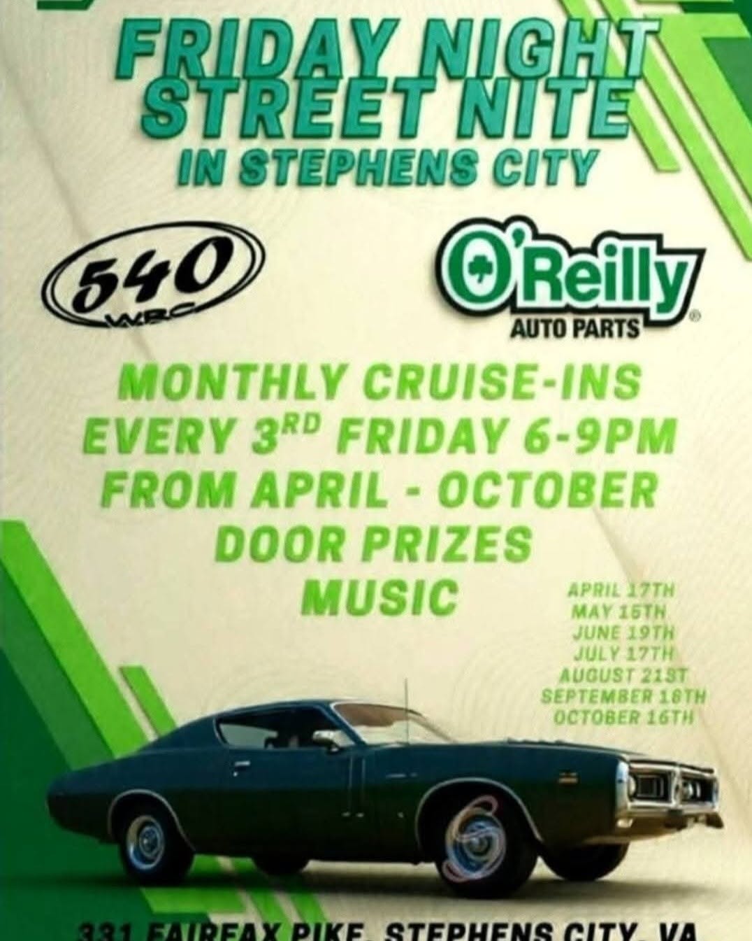 Flyer for Friday Night Street Nite in Stephens City