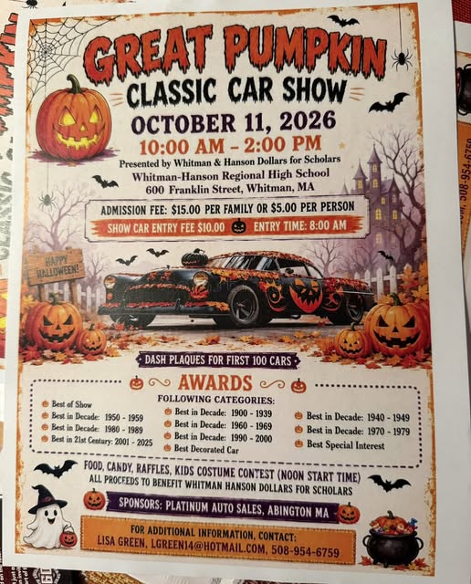 Flyer for Great Pumpkin Classic Car Show